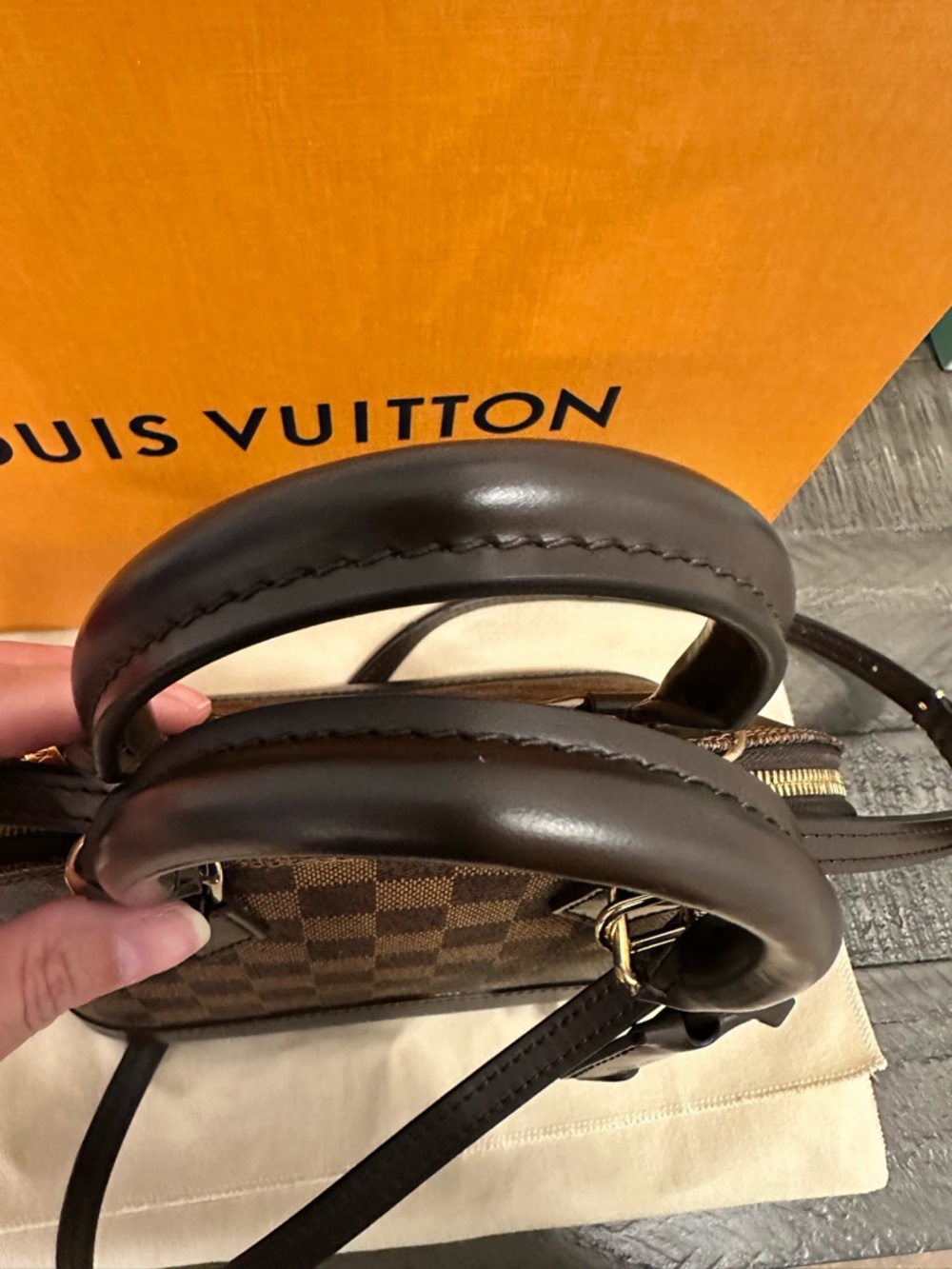 Louis Vuitton Damier Ebene Alma BB Handbag with Adjustable Strap - Picture 8 of 16